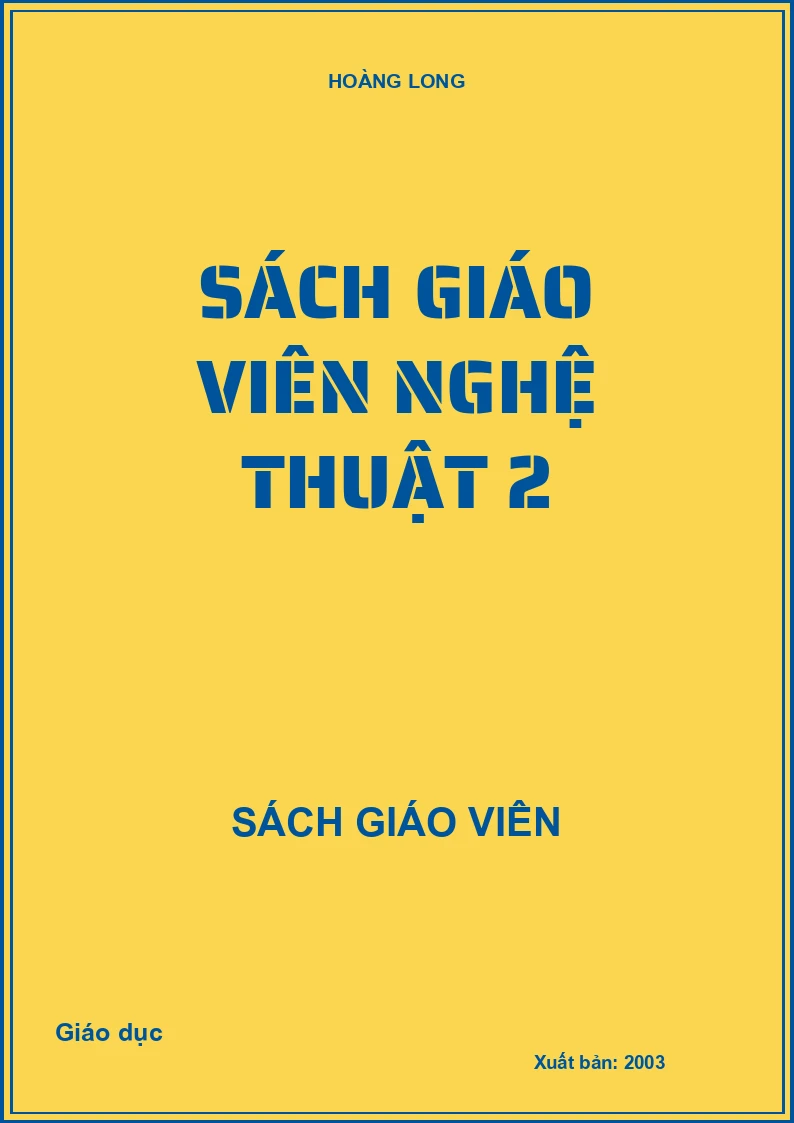 SÁCH GIÁO VIÊN NGHỆ THUẬT 2