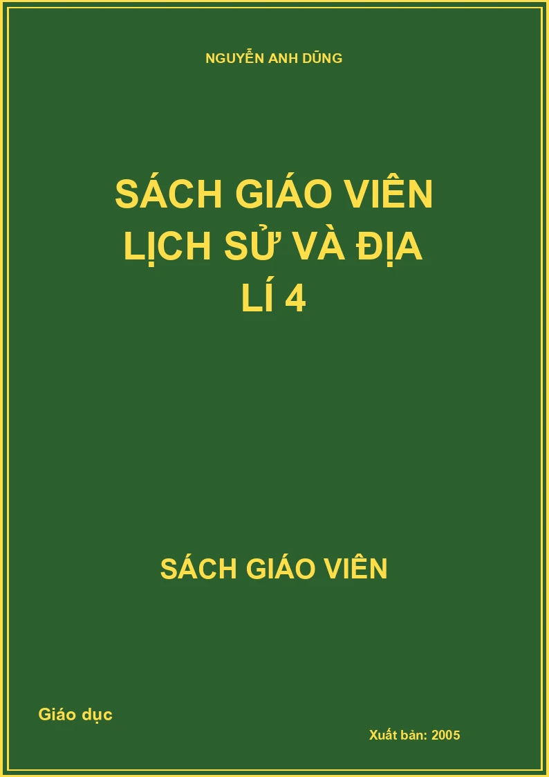 SÁCH GIÁO VIÊN LỊCH SỬ VÀ ĐỊA LÍ 4