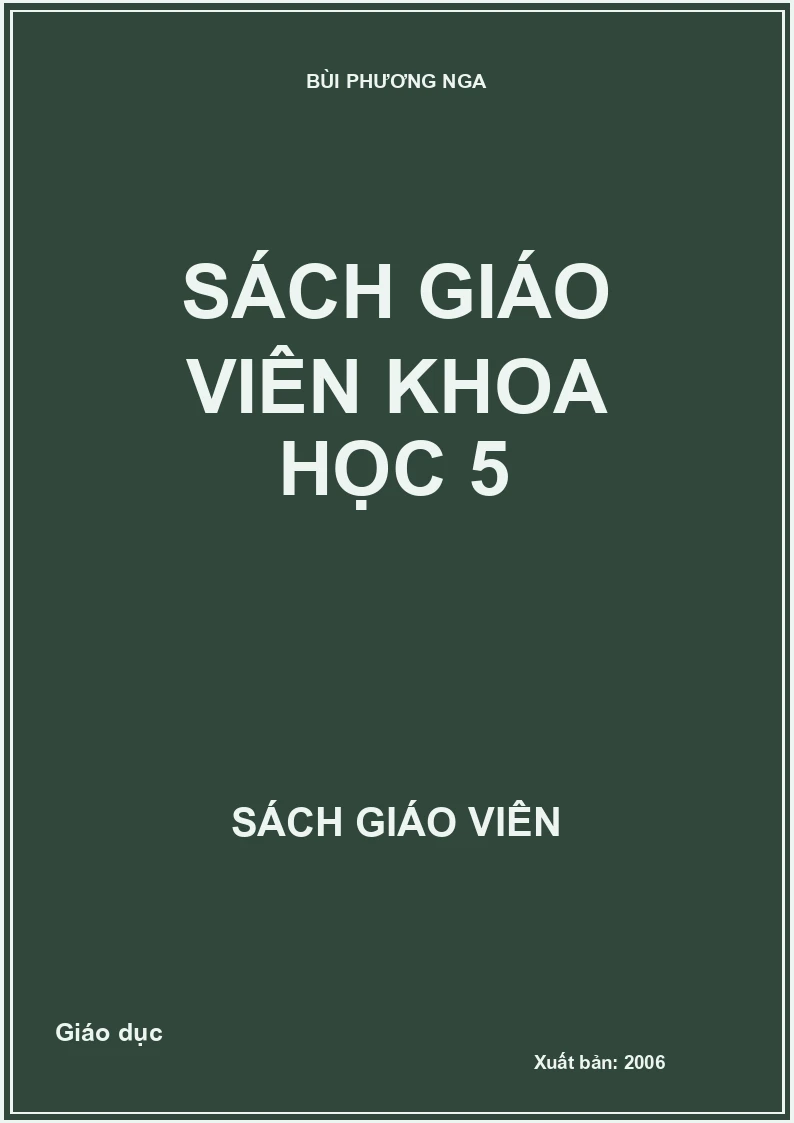 SÁCH GIÁO VIÊN KHOA HỌC 5