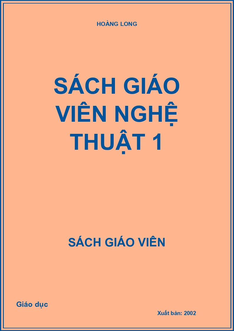 SÁCH GIÁO VIÊN NGHỆ THUẬT 1