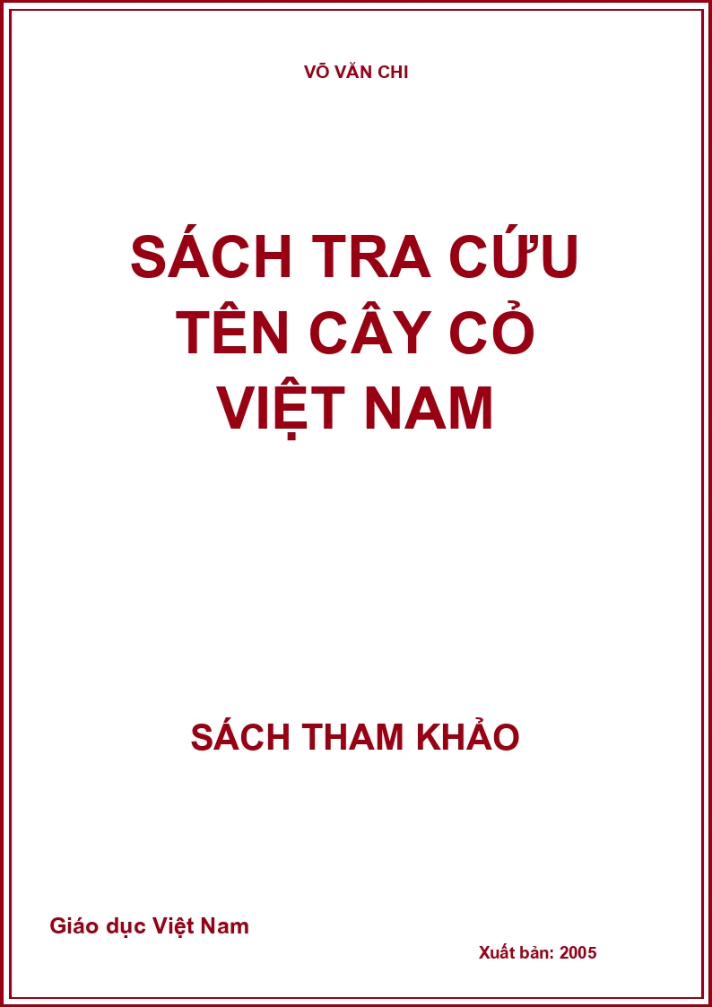 SÁCH TRA CỨU TÊN CÂY CỎ VIỆT NAM