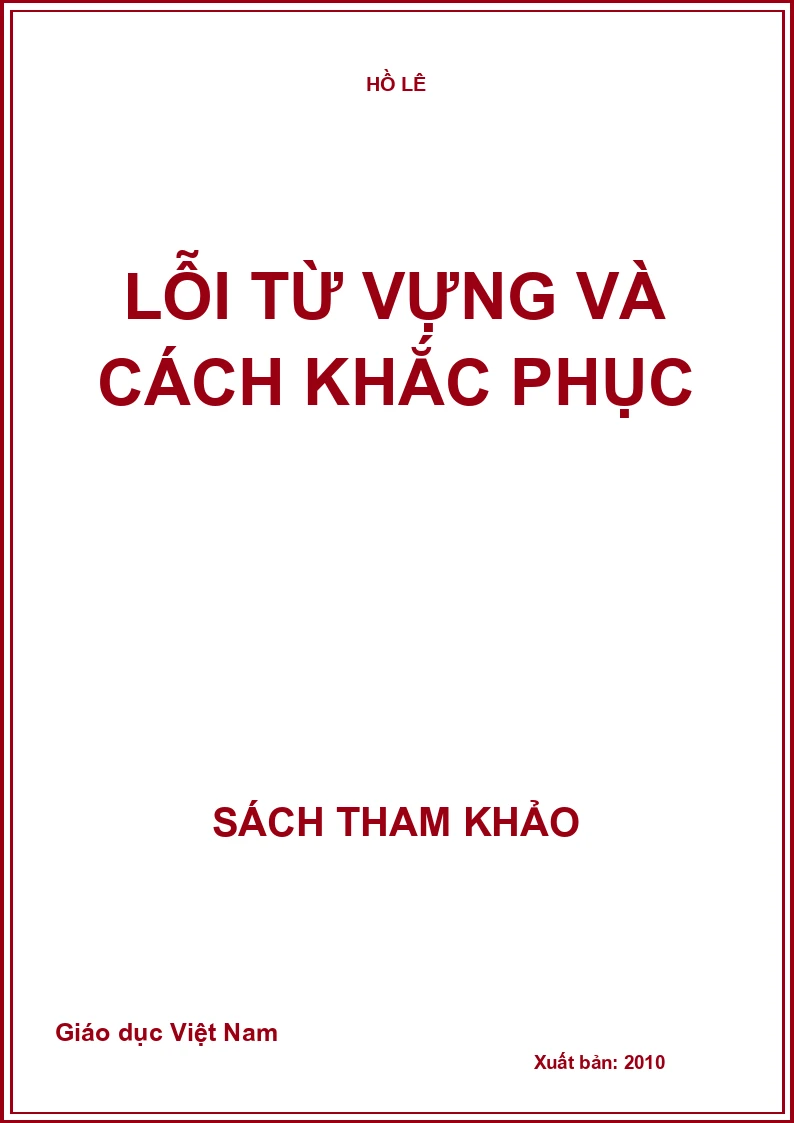 LỖI TỪ VỰNG VÀ CÁCH KHẮC PHỤC
