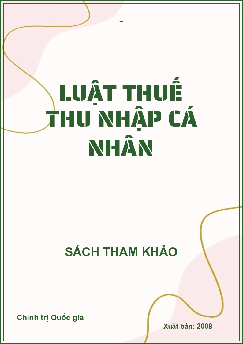 LUẬT THUẾ THU NHẬP CÁ NHÂN