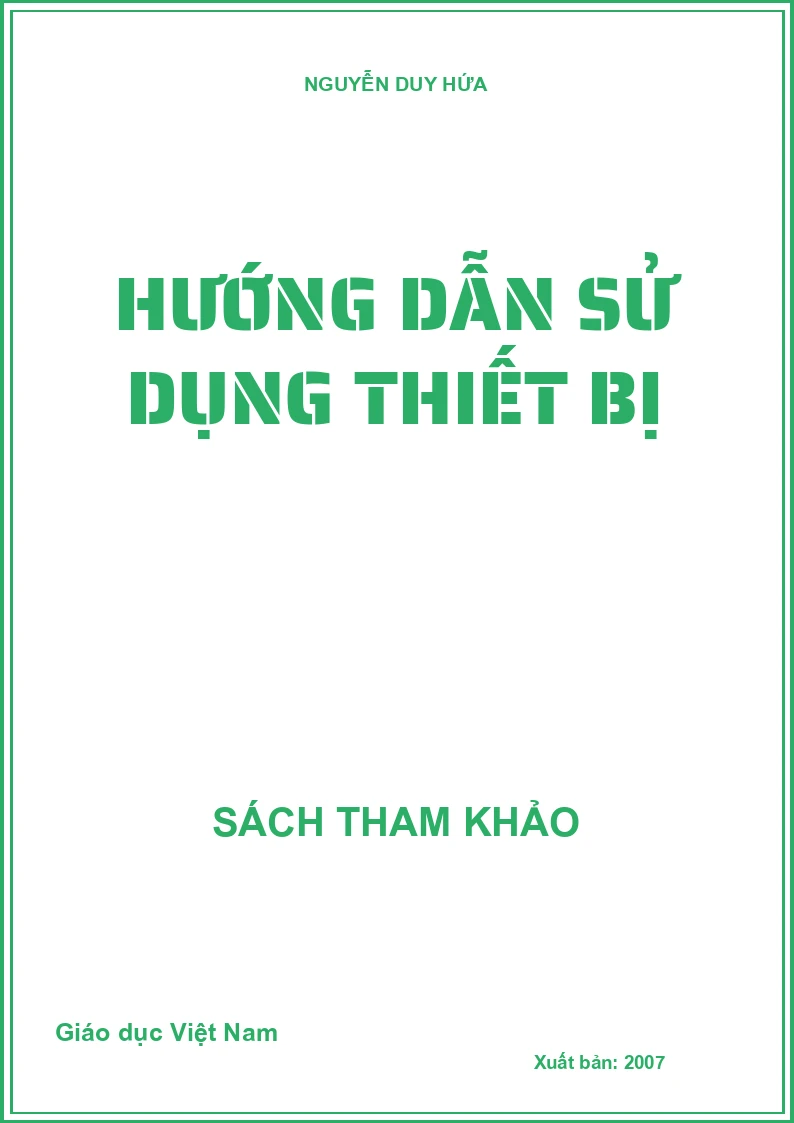 HƯỚNG DẪN SỬ DỤNG THIẾT BỊ