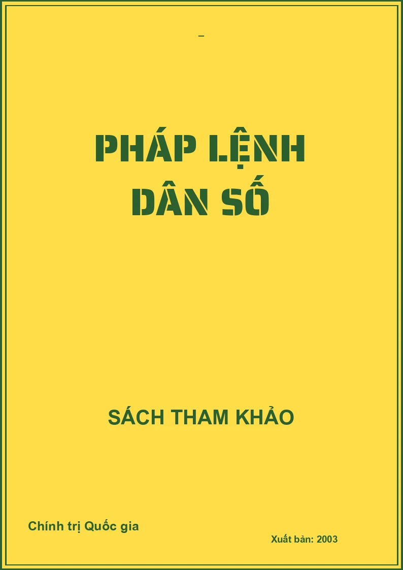 PHÁP LỆNH DÂN SỐ