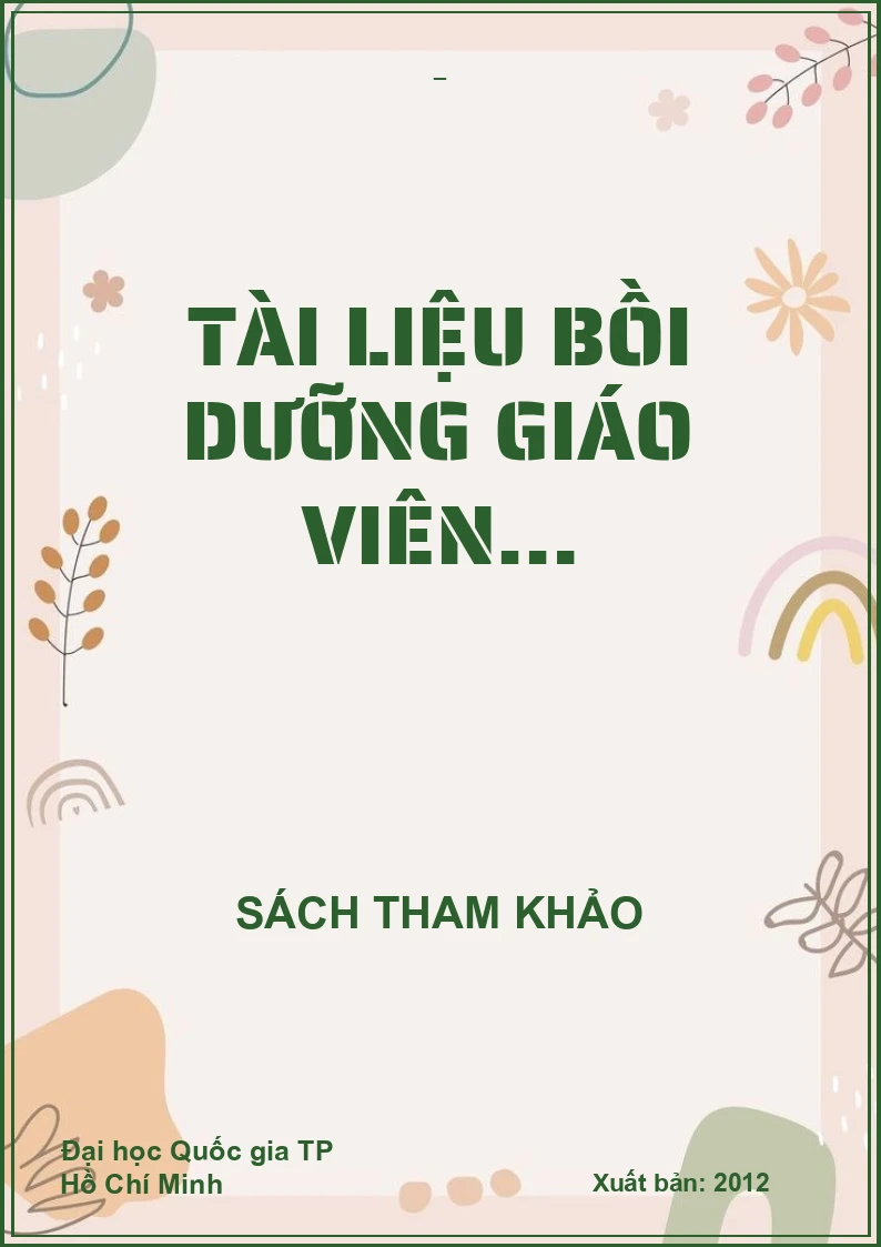 TÀI LIỆU BỒI DƯỠNG GIÁO VIÊN…