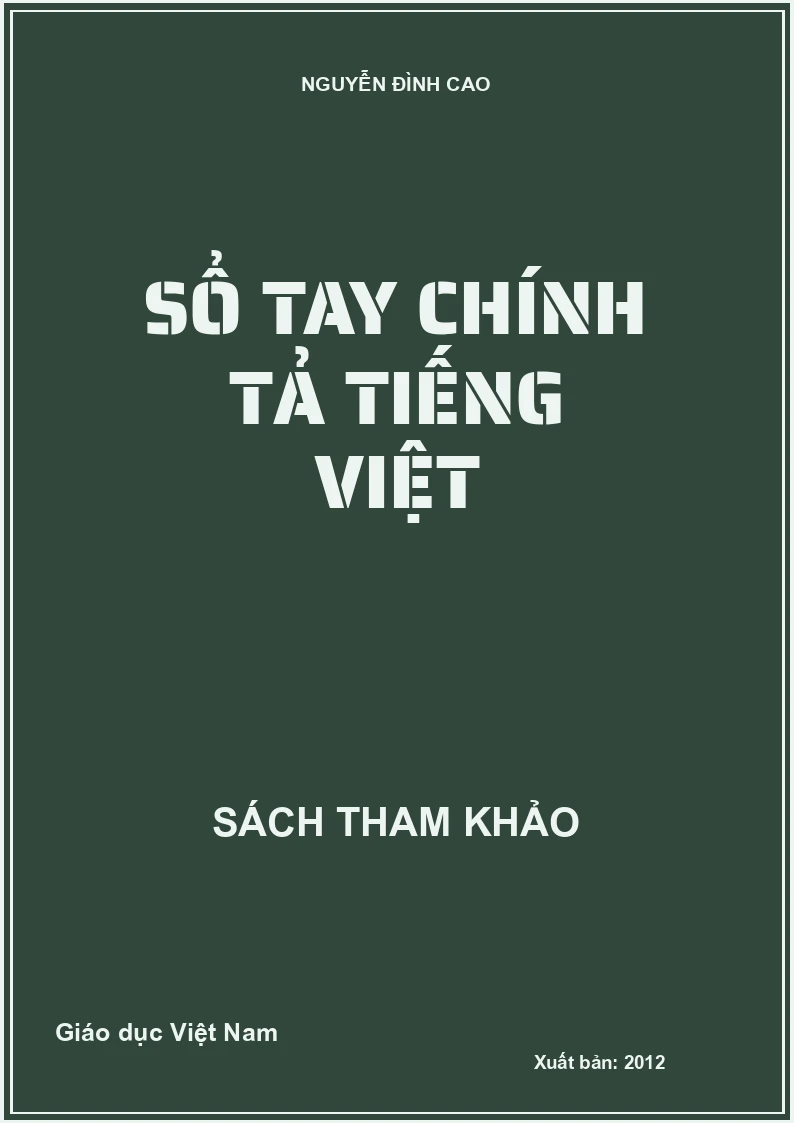 SỔ TAY CHÍNH TẢ TIẾNG VIỆT