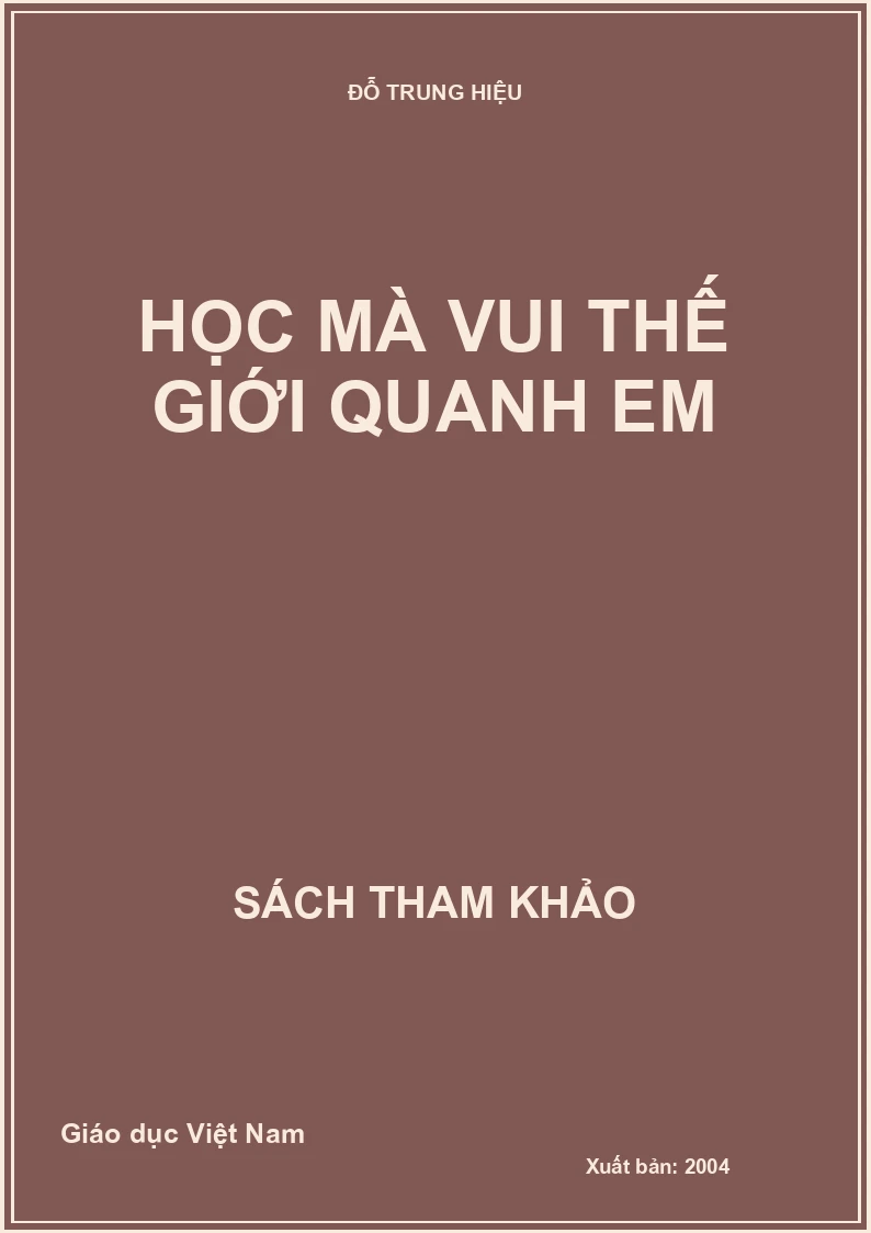HỌC MÀ VUI THẾ GIỚI QUANH EM