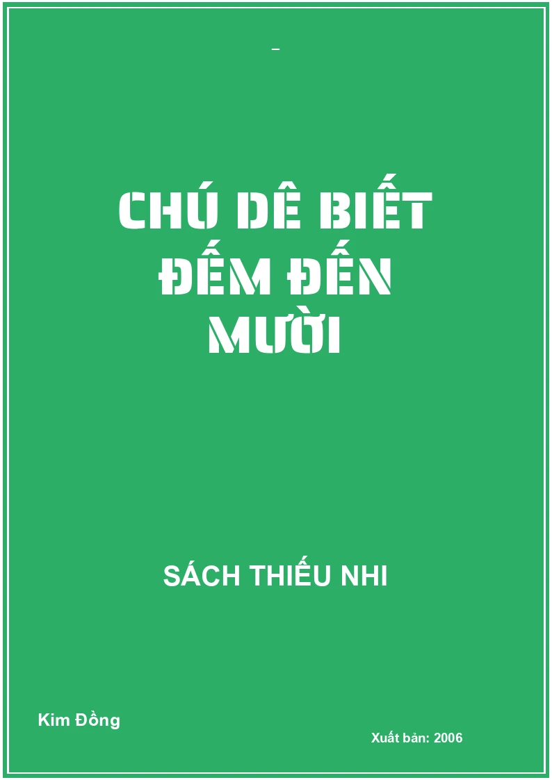CHÚ DÊ BIẾT ĐẾM ĐẾN MƯỜI