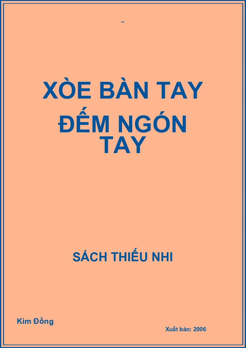 XÒE BÀN TAY ĐẾM NGÓN TAY