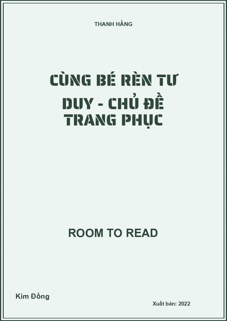 Cùng bé rèn tư duy - Chủ đề trang phục