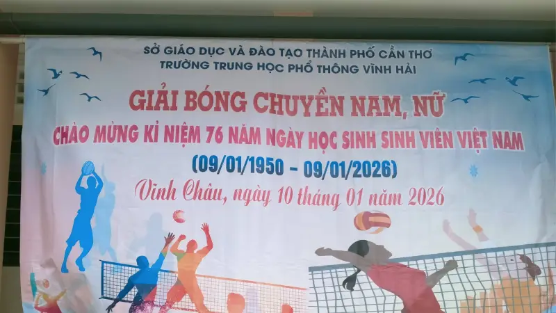 Trường THPT Vĩnh Hải Tổ Chức Hội Thao Bóng Chuyền Nam, Nữ Chào Mừng Kỷ Niệm 76 Năm Ngày HS-SV