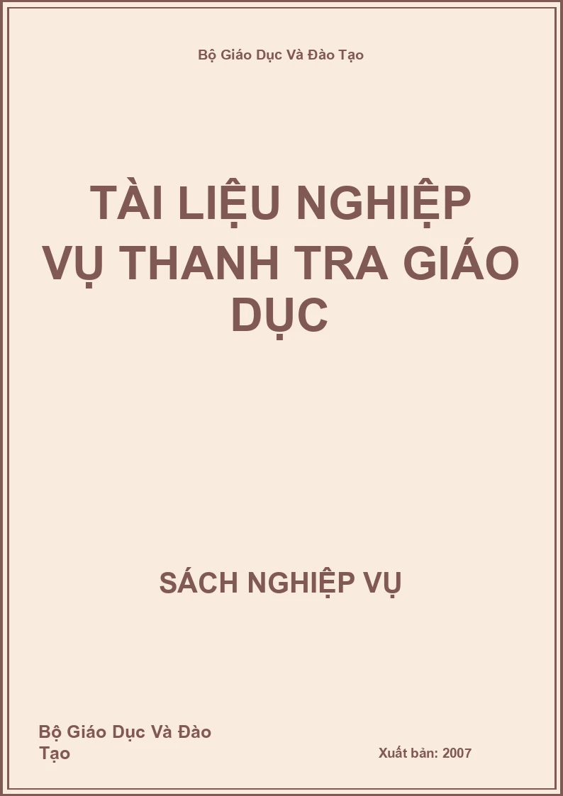 Tài liệu nghiệp vụ thanh tra giáo dục