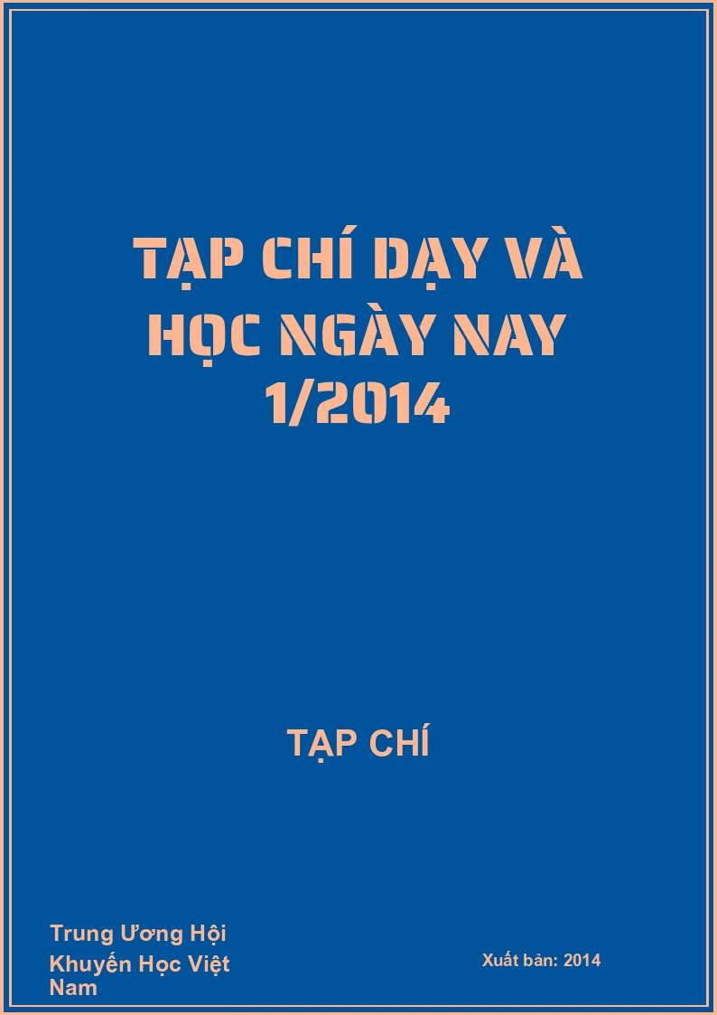 Tạp chí dạy và học ngày nay 1/2014