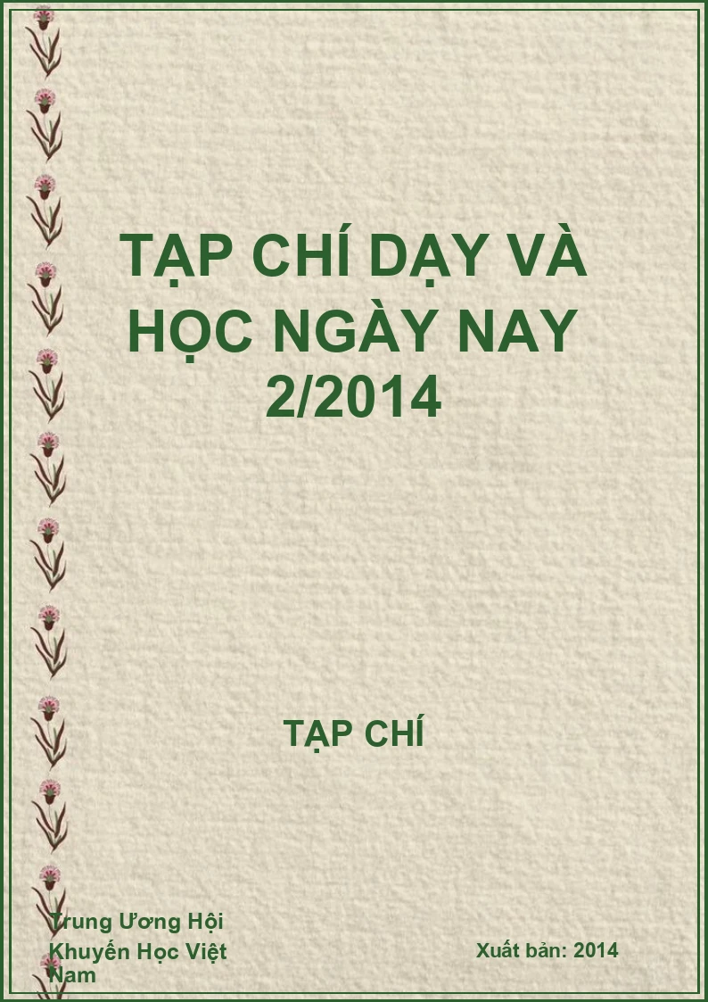 Tạp chí dạy và học ngày nay 2/2014