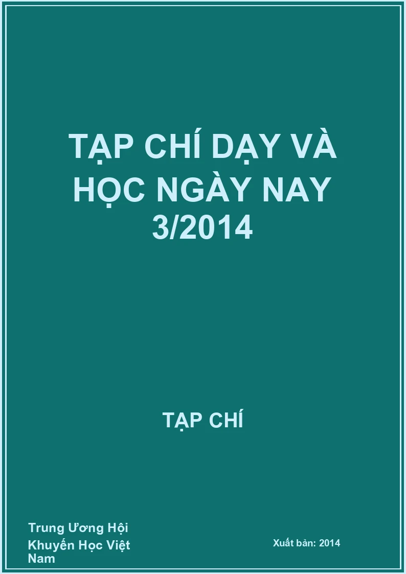 Tạp chí dạy và học ngày nay 3/2014