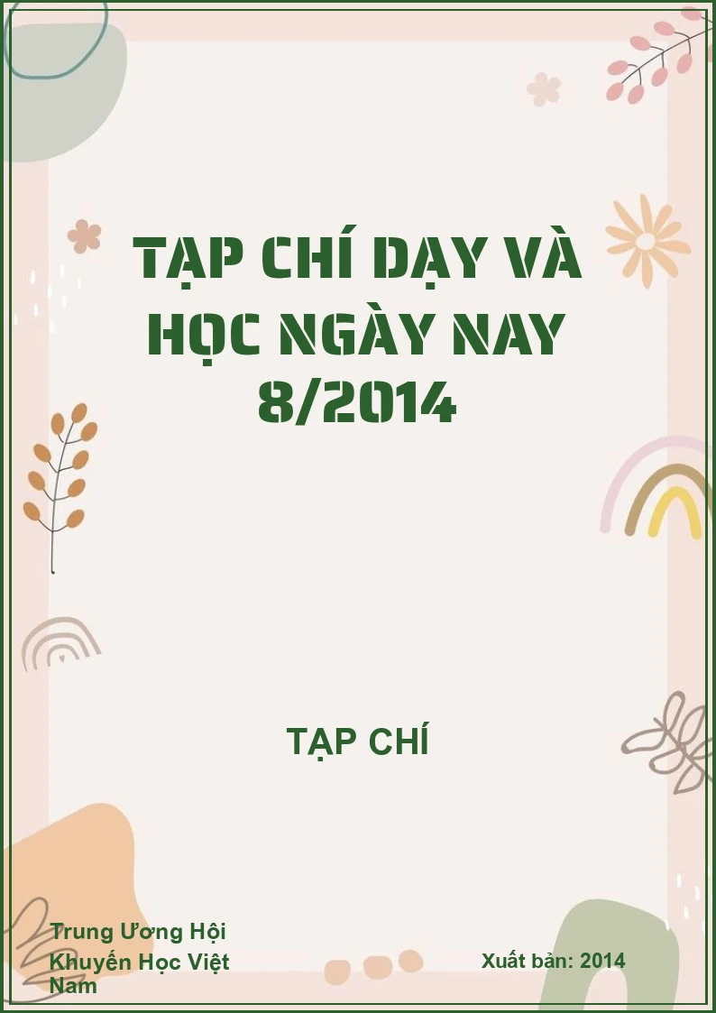 Tạp chí dạy và học ngày nay 8/2014