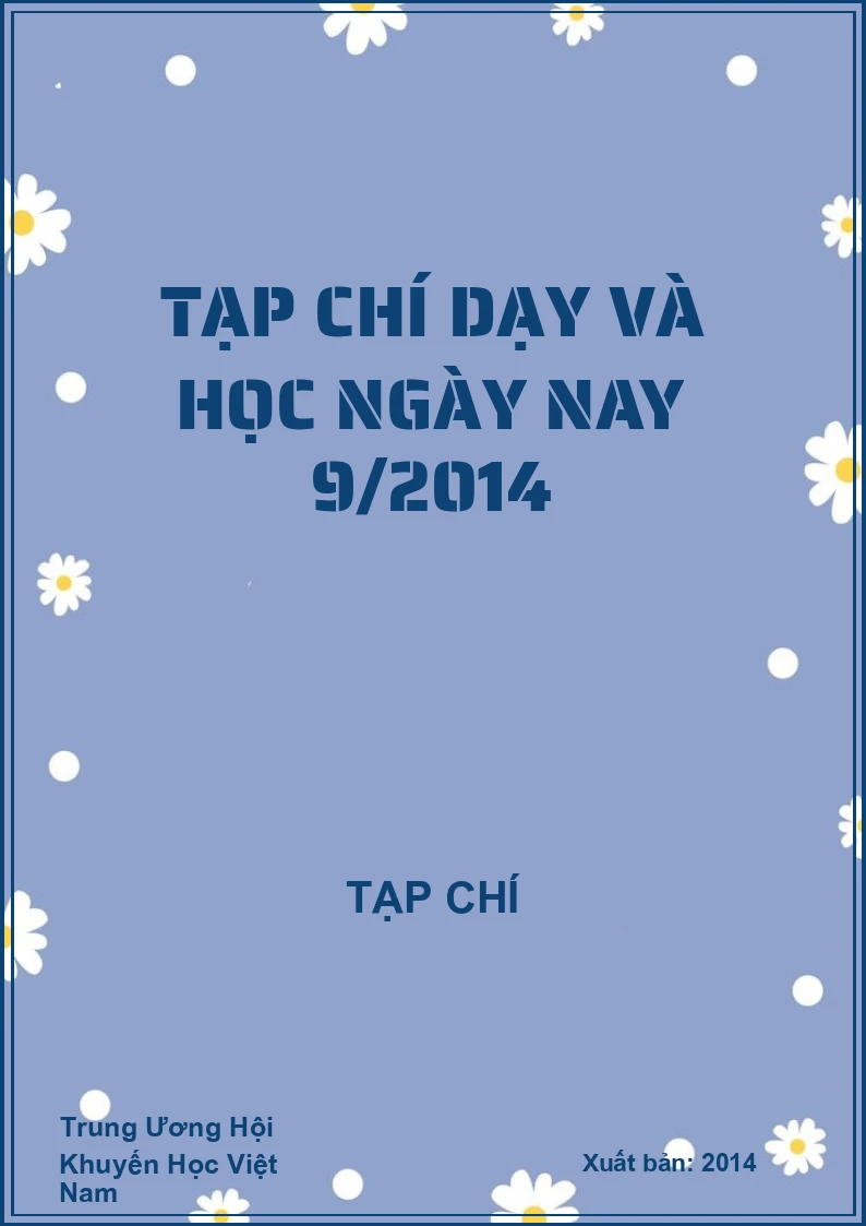 Tạp chí dạy và học ngày nay 9/2014