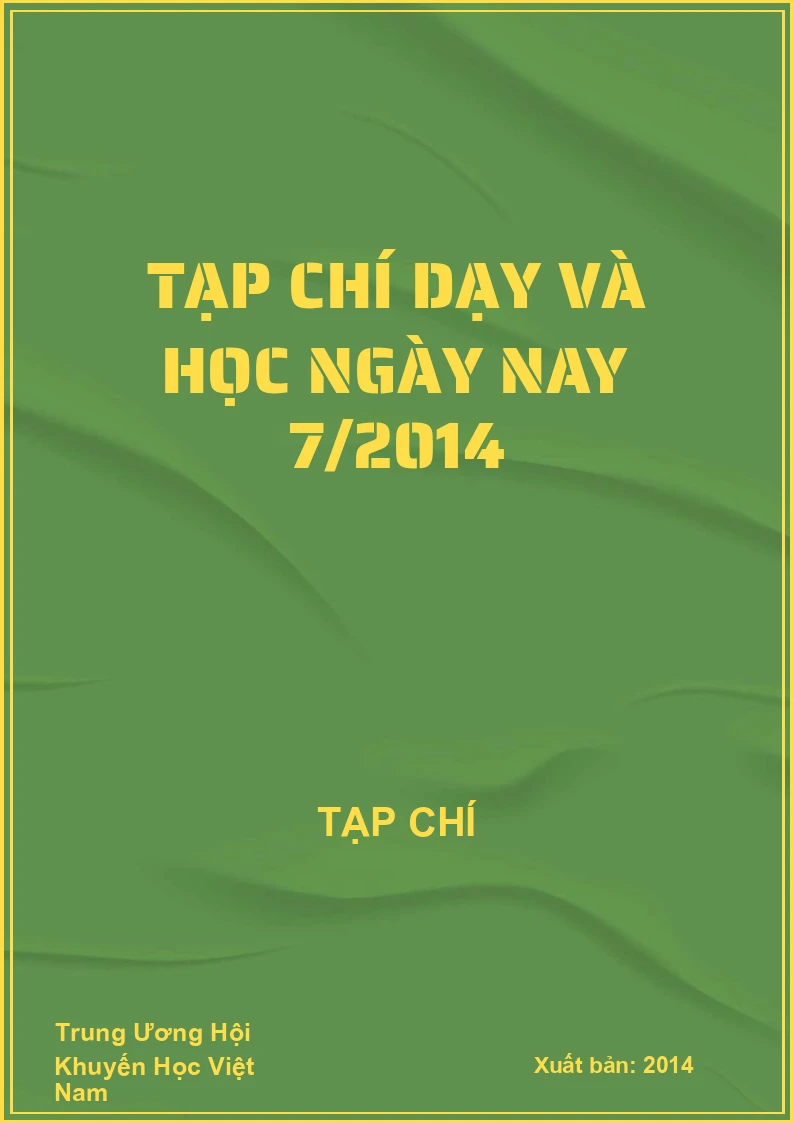 Tạp chí dạy và học ngày nay 7/2014