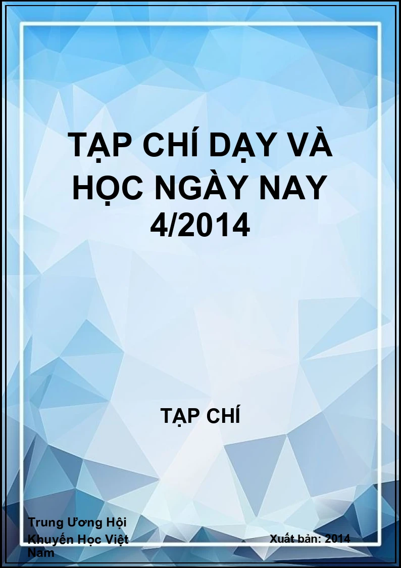 Tạp chí dạy và học ngày nay 4/2014