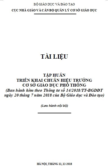 Tài liệu tập huấn triển khai chuẩn hiệu trưởng Tiểu học