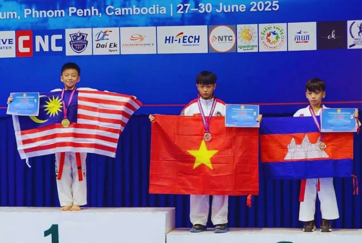 Thành tích nổi bật của học sinh trường TH Cái Khế 1 tại Giải Taekwondo ITF Đông Nam Á 2025