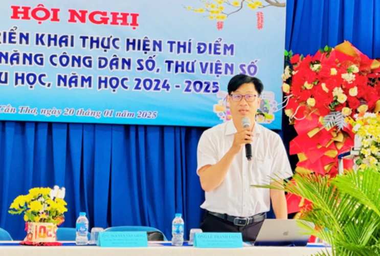 Hội nghị sơ kết triển khai thực hiện thí điểm giáo dục kỹ năng công dân số, thư viện số cấp Tiểu học