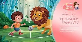 Cậu bé và bức tranh sư tử