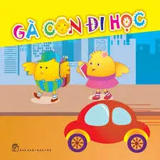 Gà con đi học