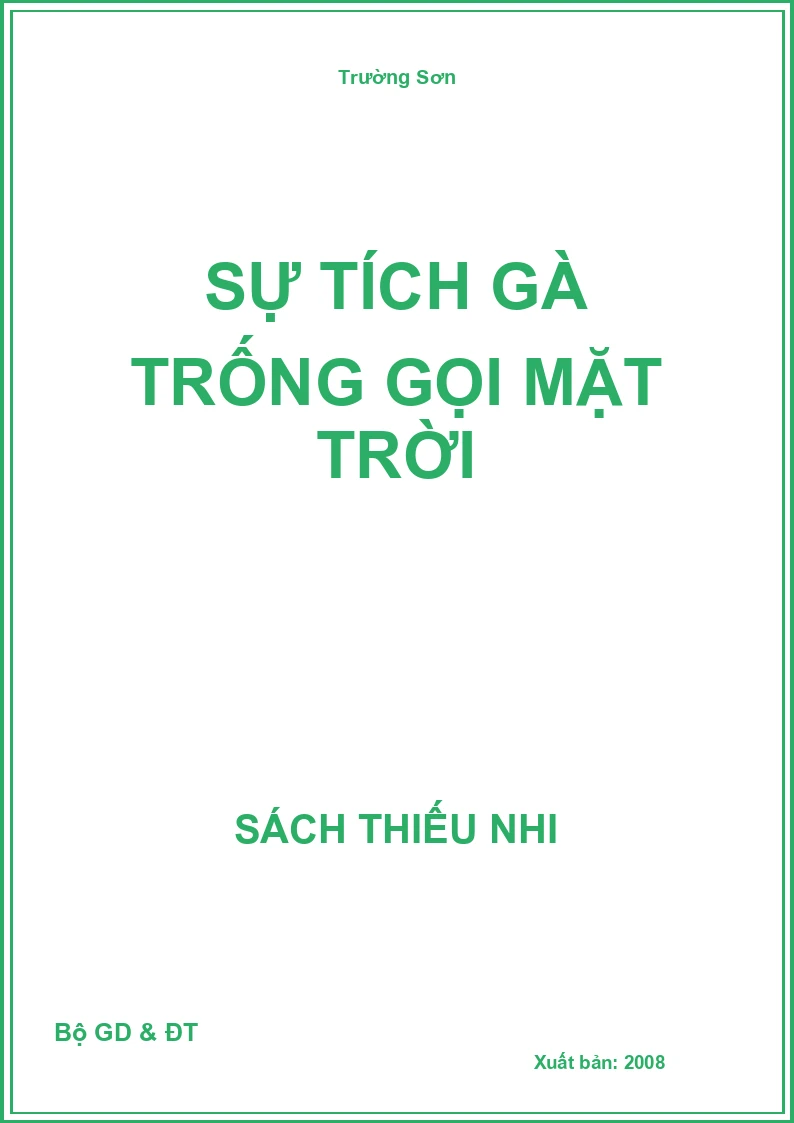 Sự tích gà trống gọi mặt trời
