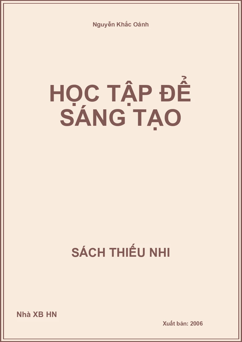 Học tập để sáng tạo