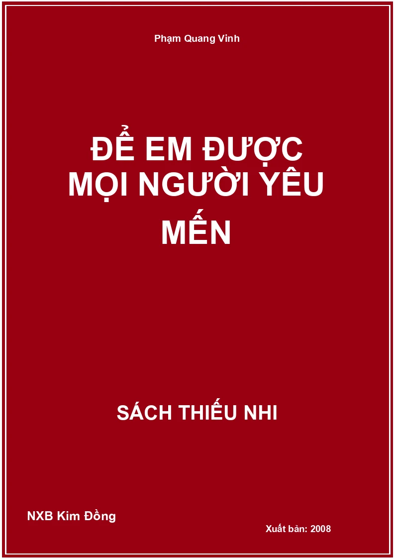 Để em được mọi người yêu mến
