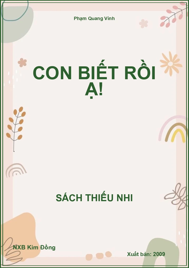 Con biết rồi ạ!