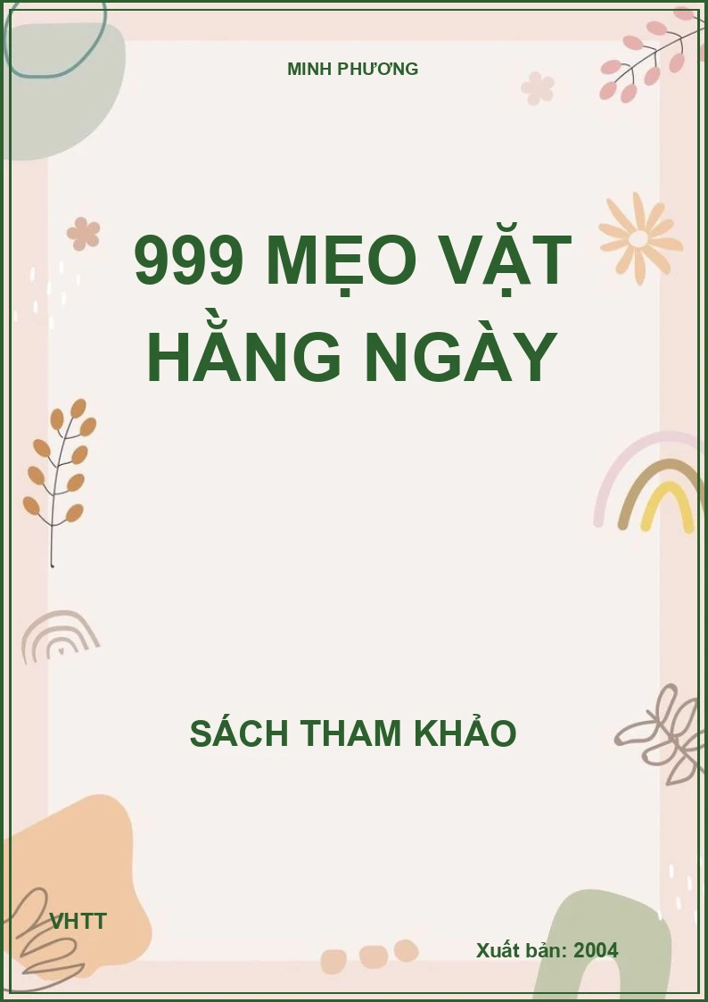 999 mẹo vặt hằng ngày