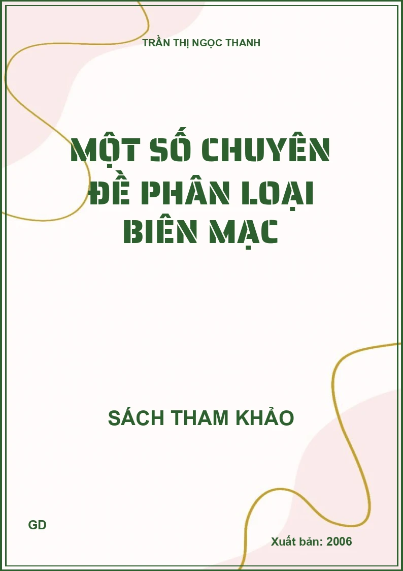 Một số chuyên đề phân loại biên mạc