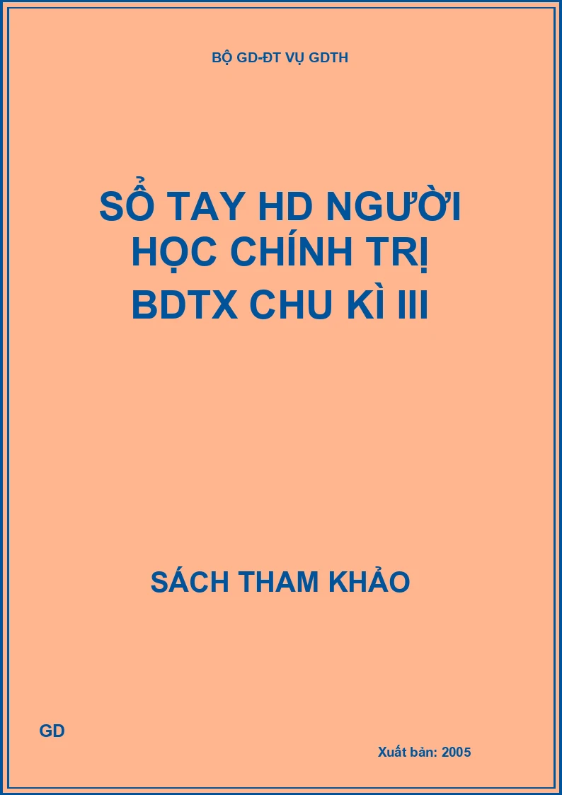 Sổ tay HD người học CHÍNH TRỊ BDTX chu kì III