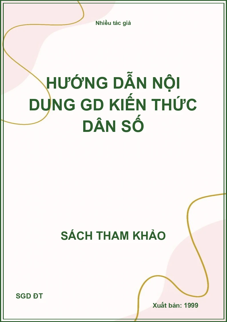 Hướng dẫn nội dung GD kiến thức dân số