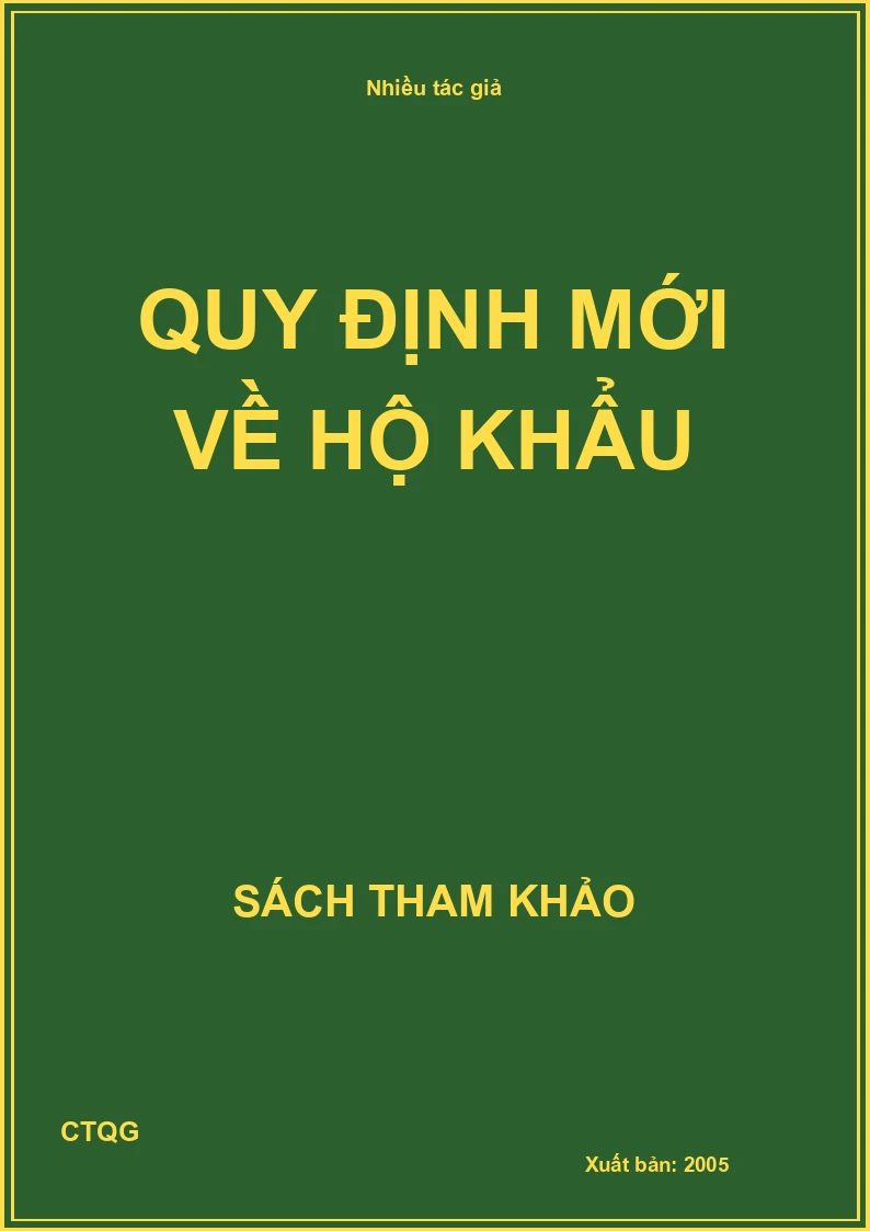 Quy định mới về hộ khẩu