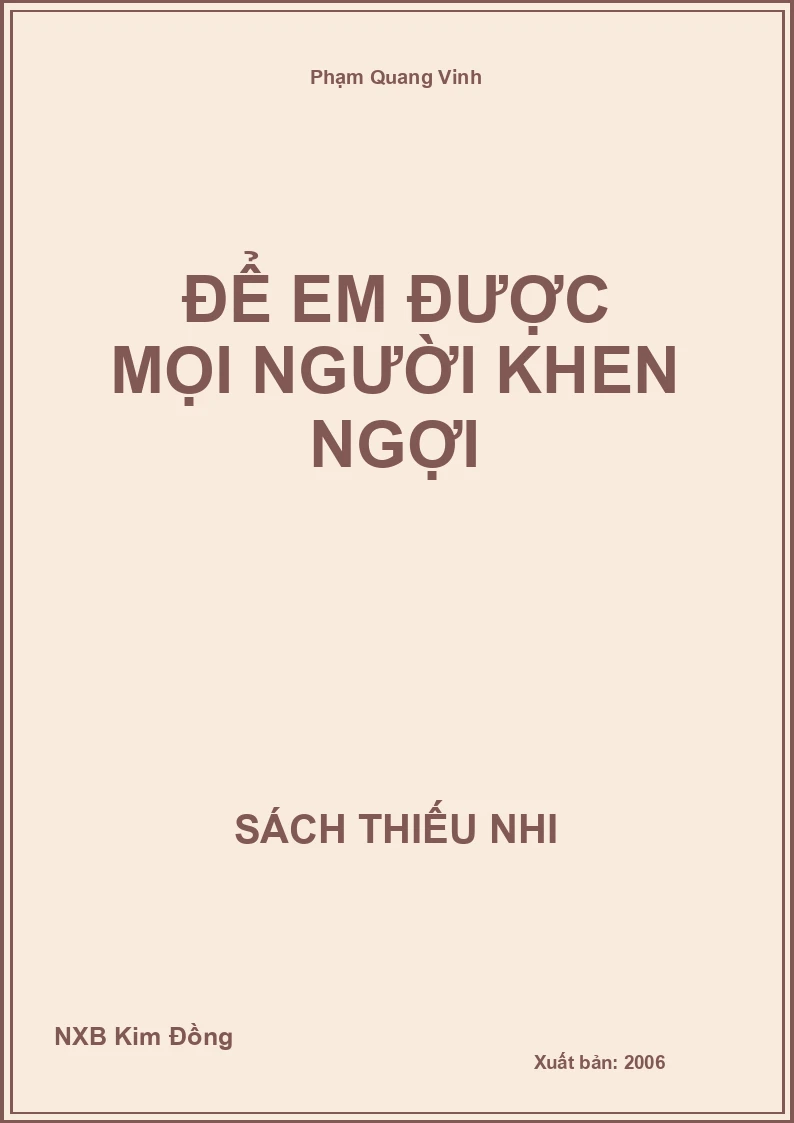 Để em được mọi người khen ngợi