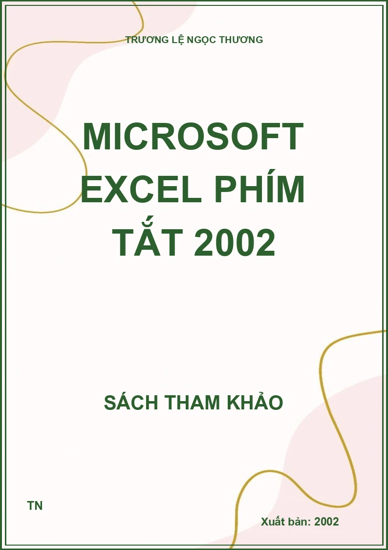 Microsoft Excel phím tắt 2002
