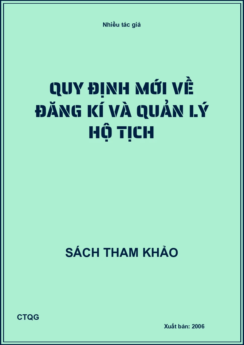 Quy định mới về đăng kí và quản lý hộ tịch