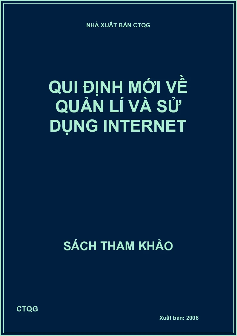Qui định mới về quản lí và sử dụng Internet