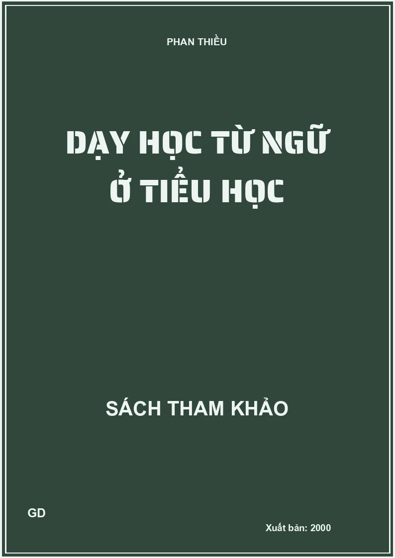 Dạy học từ ngữ ở tiểu học