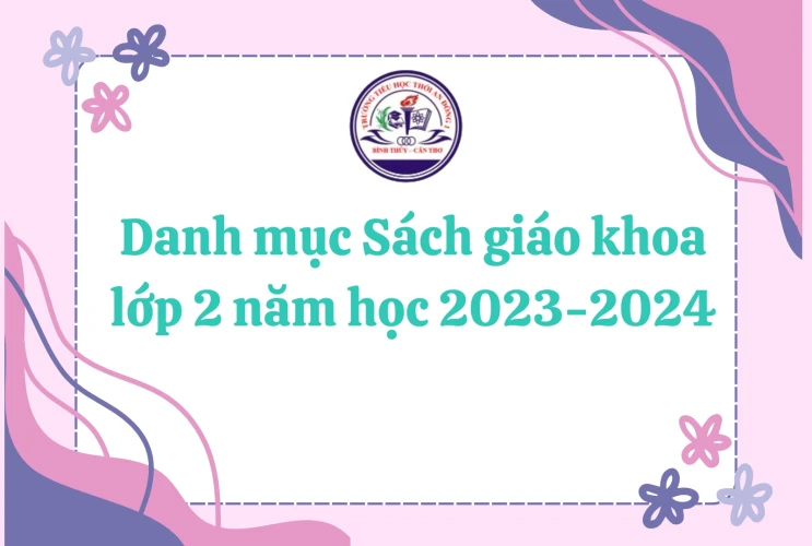 Danh mục Sách giáo khoa lớp 2 năm học 2023-2024