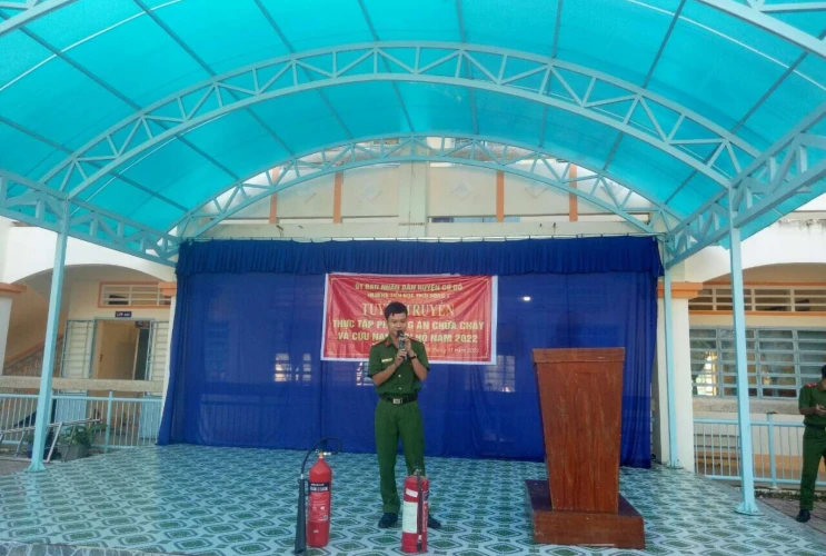 Tổ chức truyên truyền và diễn tập PCCC năm học 2022-2023