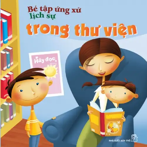 Bé tập ứng xử lịch sự trong thư viện