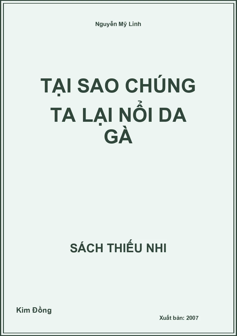 Tại sao chúng ta lại nổi da gà