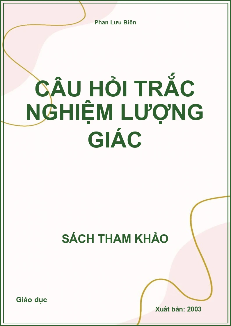 Câu hỏi trắc nghiệm Lượng giác