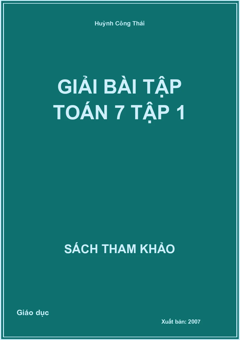 Giải bài tập Toán 7 Tập 1
