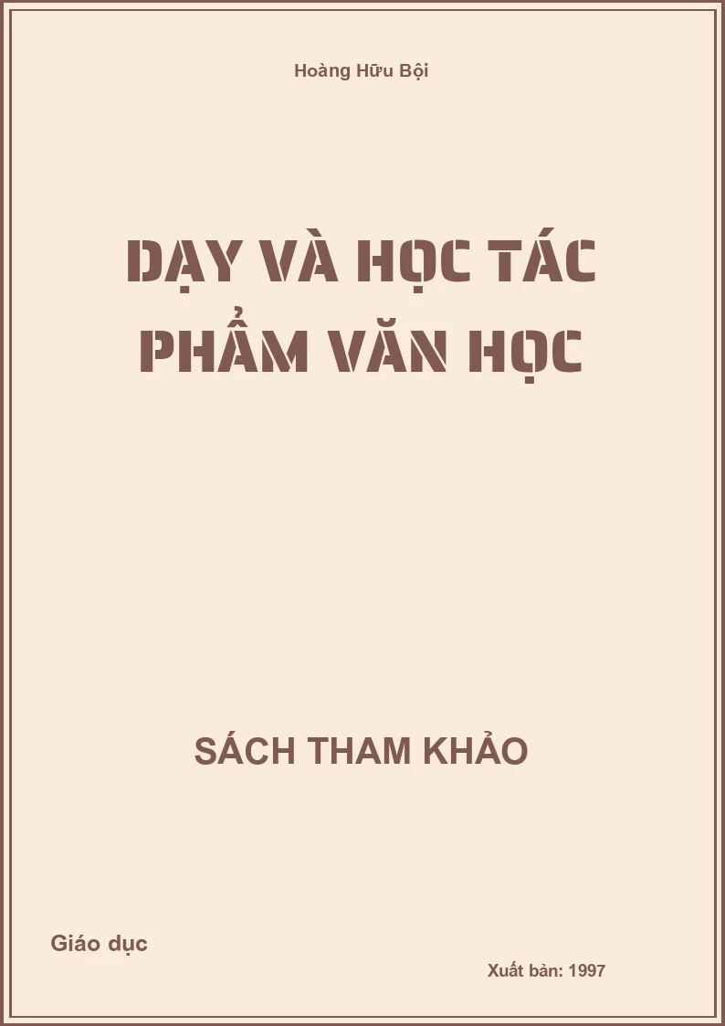 Dạy và học tác phẩm văn học